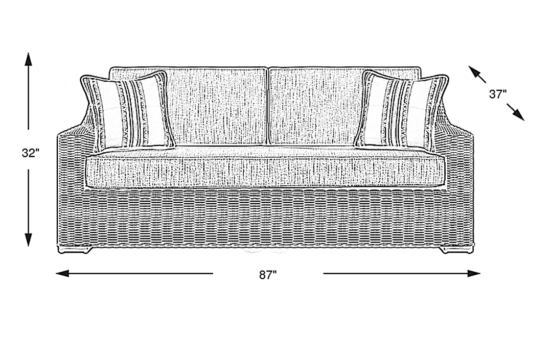 Patmos Gray Outdoor Sofa with Steel Cushions