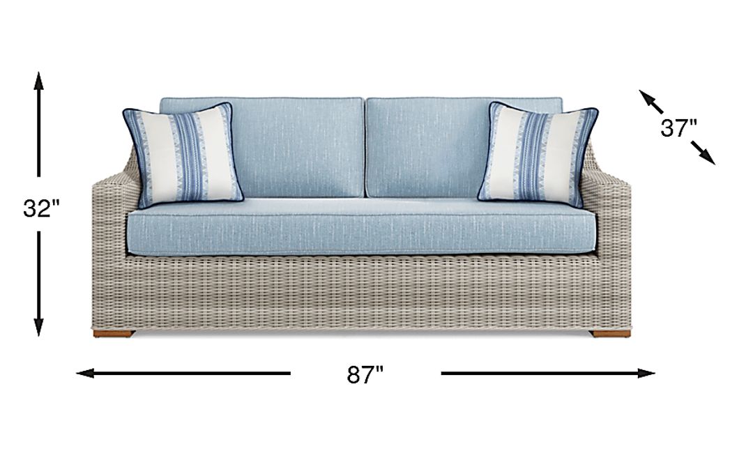 Patmos Gray Outdoor Sofa with Steel Cushions