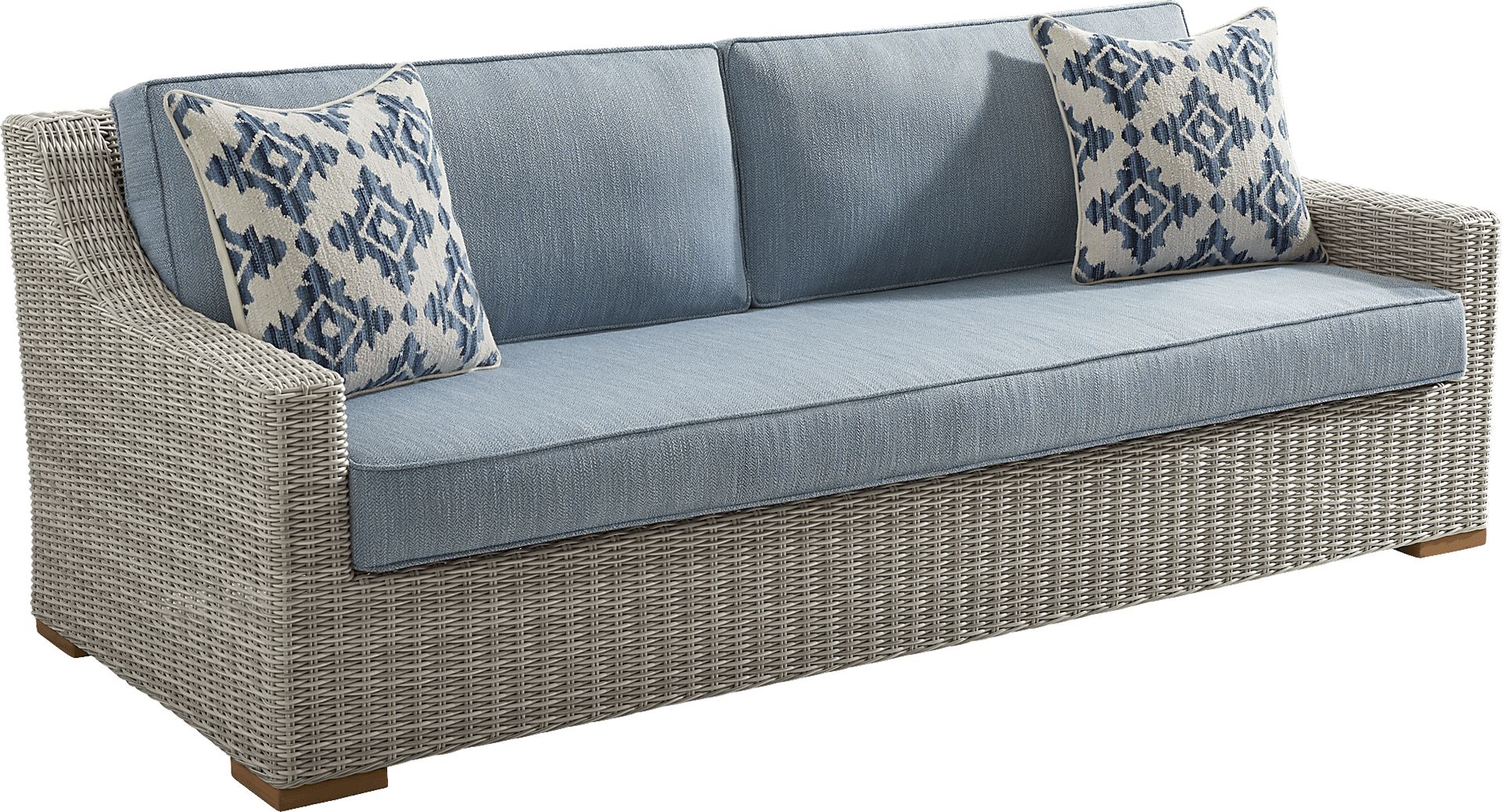 Patmos Gray Outdoor Sofa with Steel Cushions - Image 2