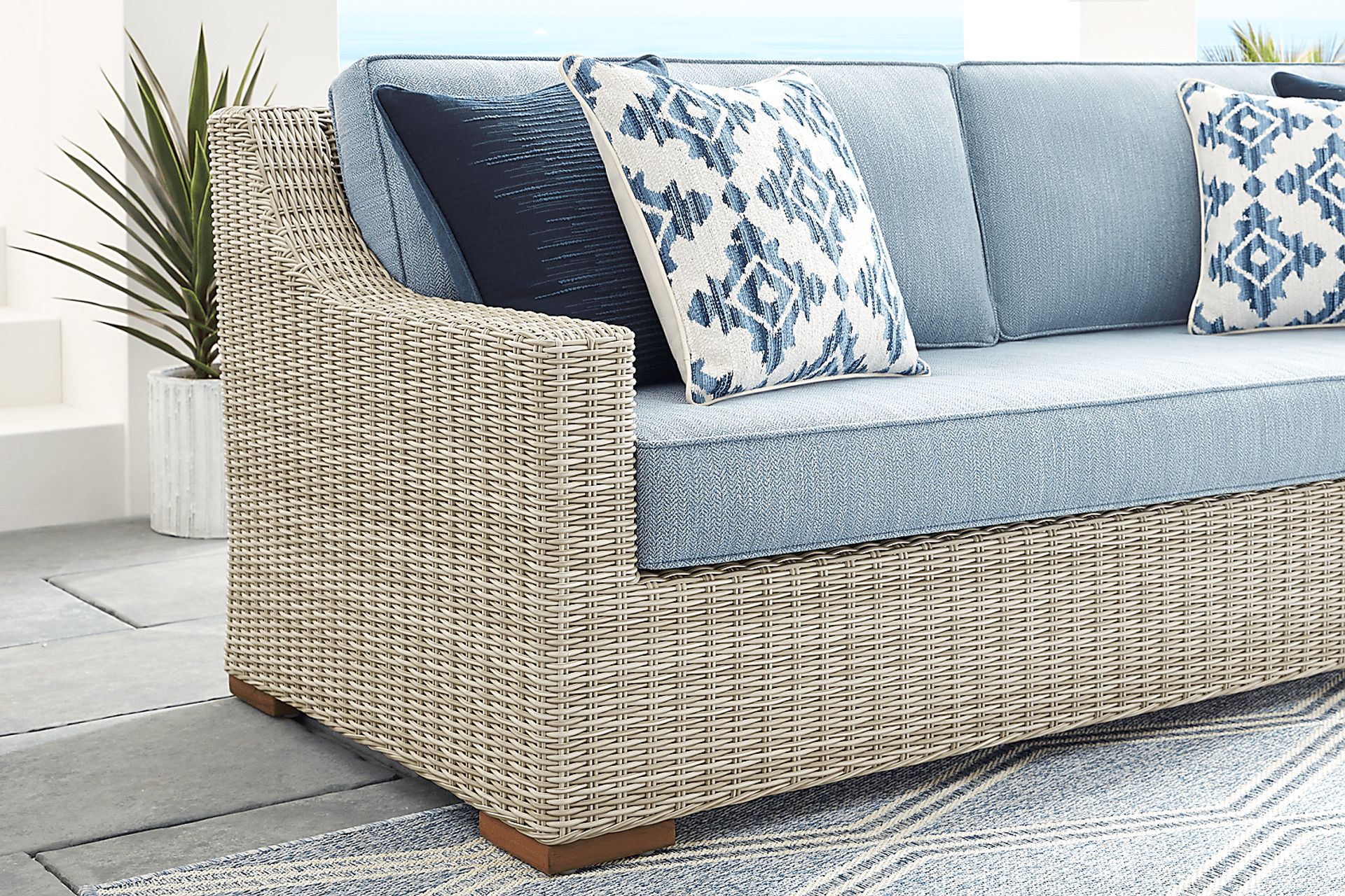 Patmos Gray Outdoor Sofa with Steel Cushions - Image 4
