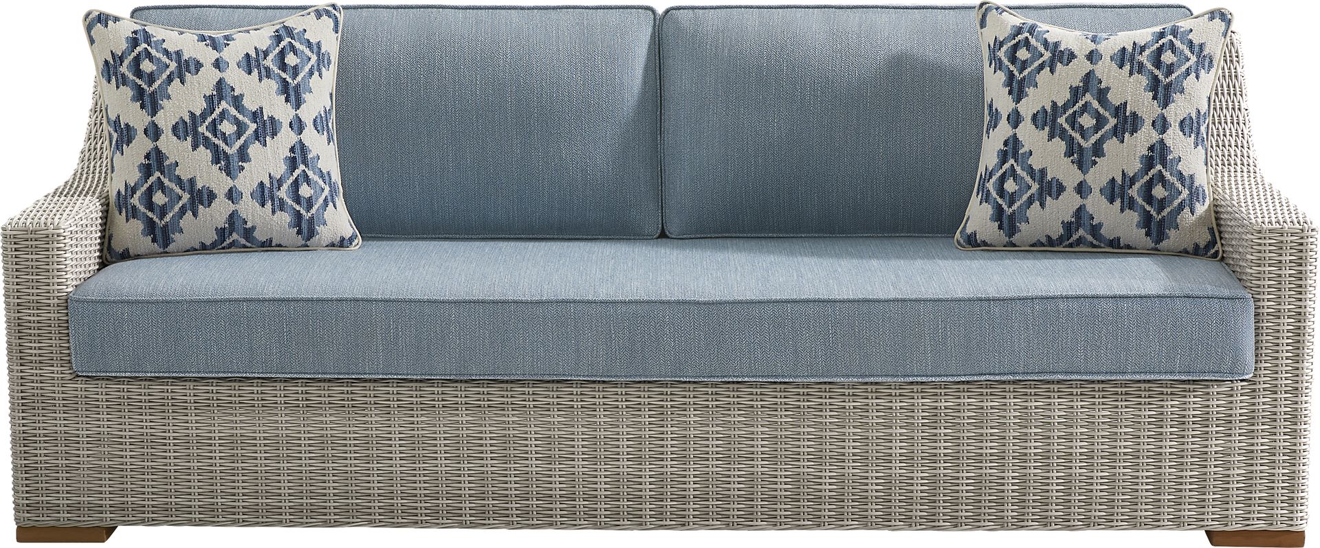 Patmos Gray Outdoor Sofa with Steel Cushions - Image 1