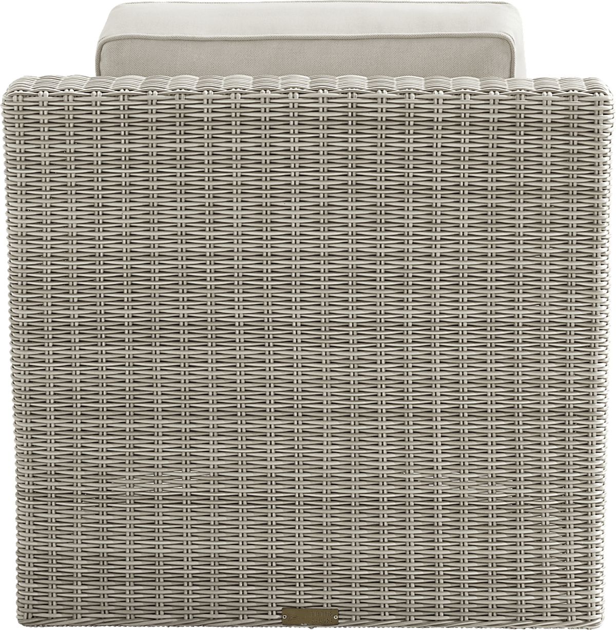 Patmos Gray Linen Beige Wicker Outdoor Swivel Chair | Rooms to Go
