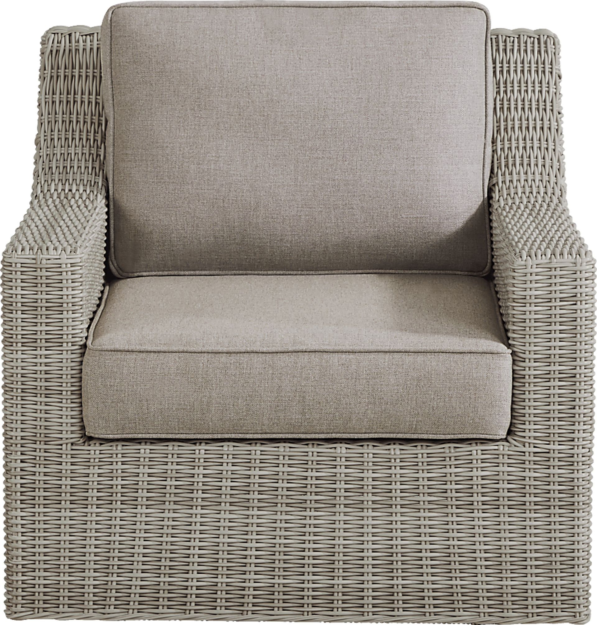 Patmos Gray Outdoor Swivel Rocker Chair with Mushroom Cushions - Image 2