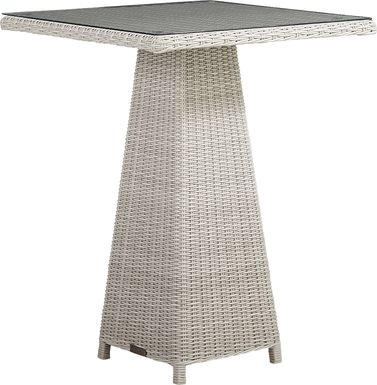 Patmos Gray Wicker 36 in. Square Bar Table