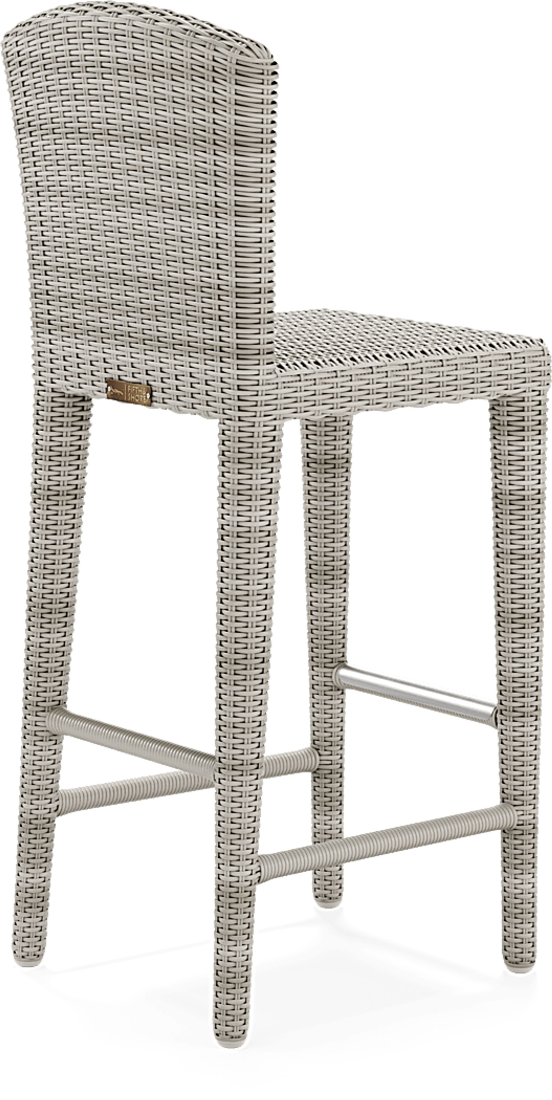 Patmos Gray Wicker Outdoor Barstool - Image 5