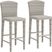 Patmos Gray Wicker Outdoor Barstool, Set of Two