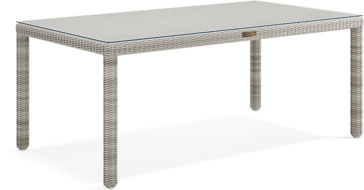 Patmos Gray Wicker Rectangle Dining Table