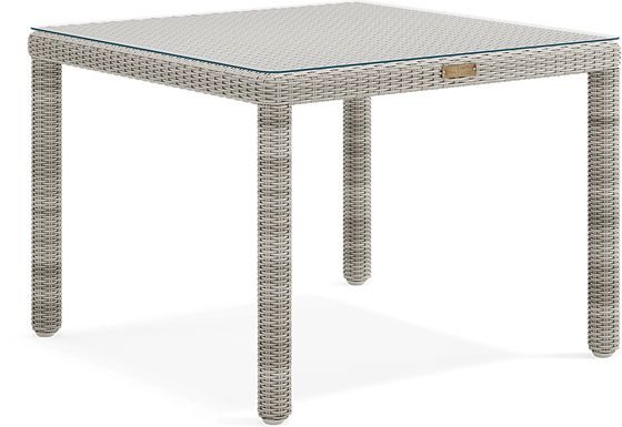 Patmos Gray Wicker Square Outdoor Dining Table