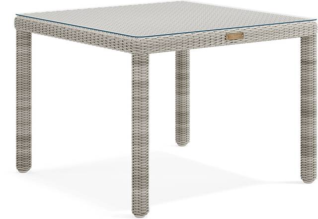 Patmos Gray Wicker Square Outdoor Dining Table - Thumbnail - Image 1
