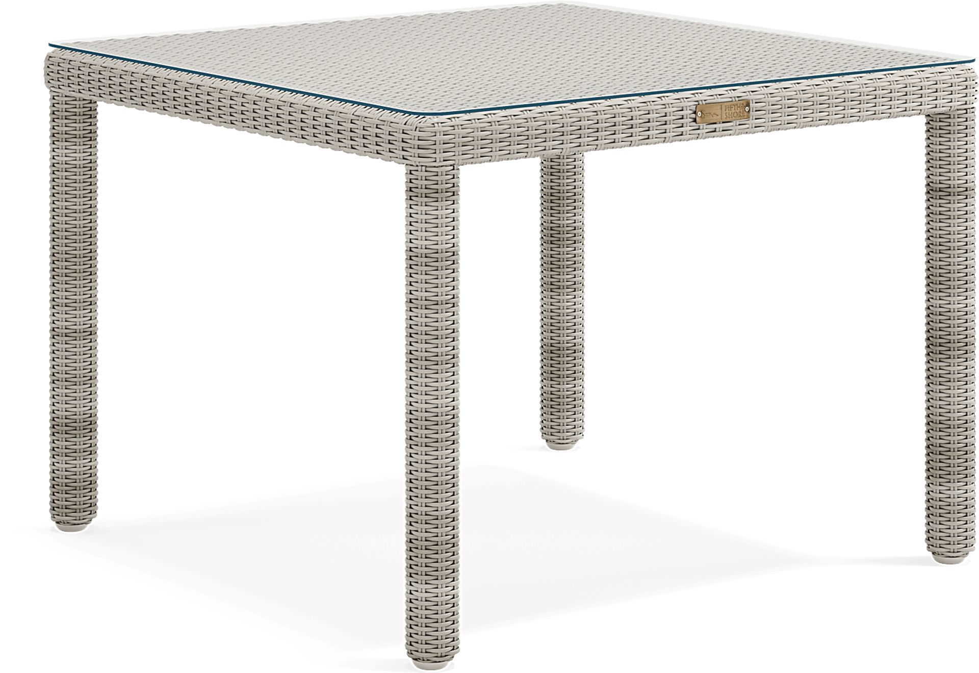 Patmos Gray Wicker Square Outdoor Dining Table - Image 1