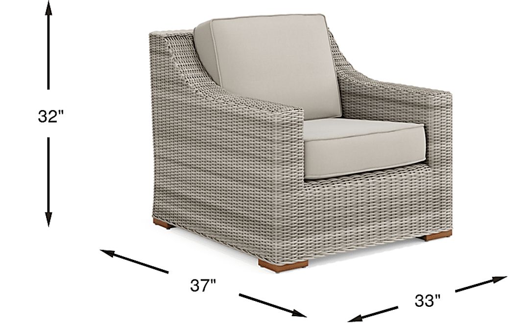 Patmos Gray Outdoor Chair with Linen Cushions