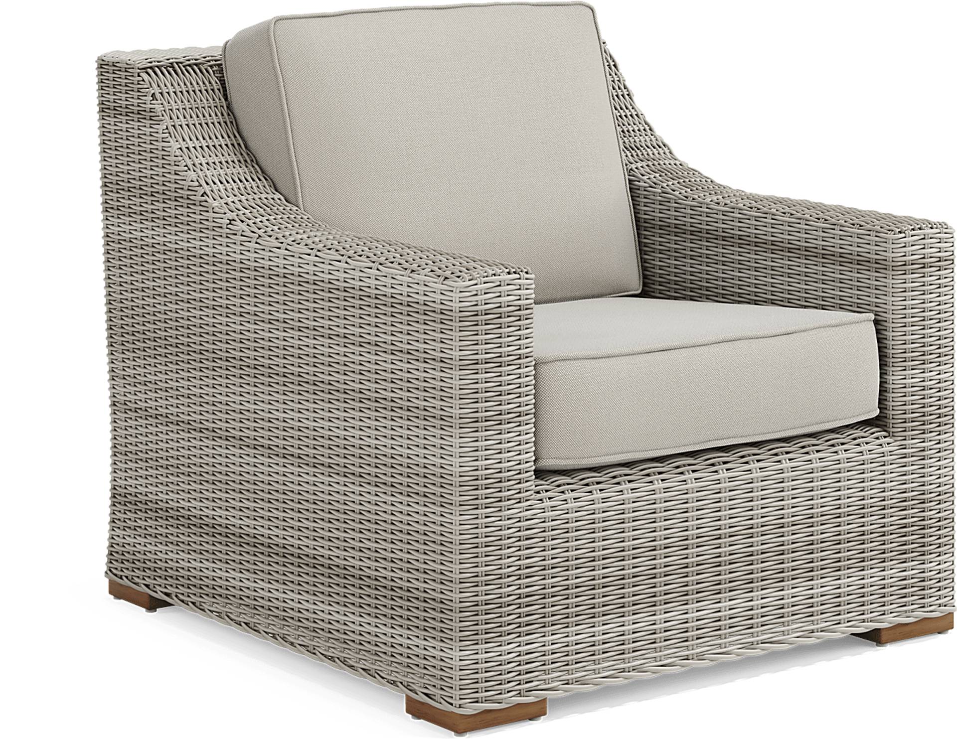 Patmos 4 Pc Gray Linen Beige Wicker Outdoor Seating Set With Loveseat Chair Cocktail Table 5656