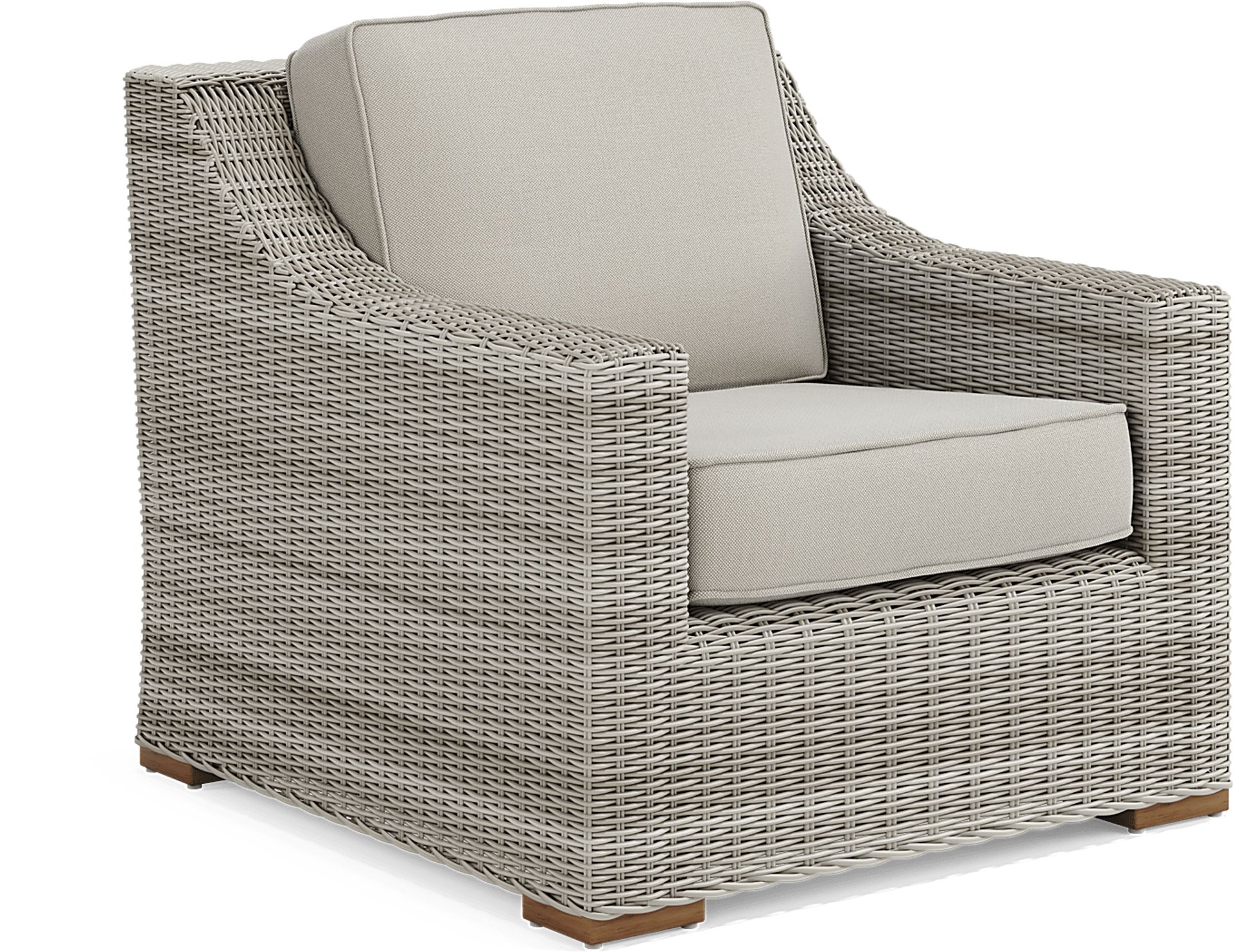 Patmos 4 Pc Gray Linen Beige Wicker Outdoor Seating Set With Sofa ...