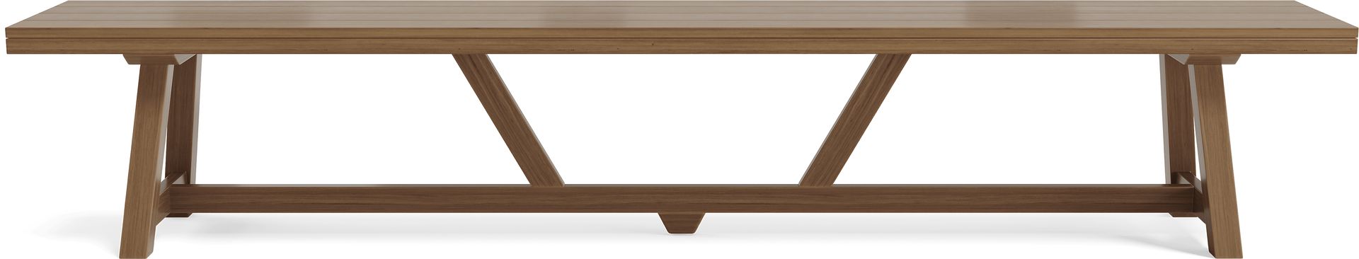 Patmos Tan 7 Pc 102 in. Rectangle Outdoor Dining Set With Steel Cushions and Bench - Image 7