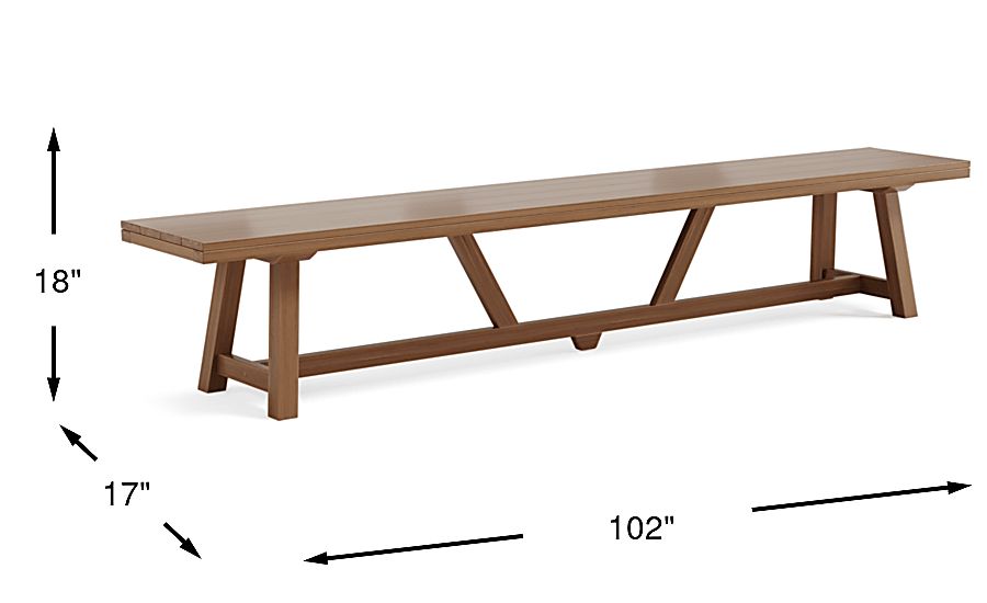 Patmos Tan 102 in. Outdoor Dining Bench