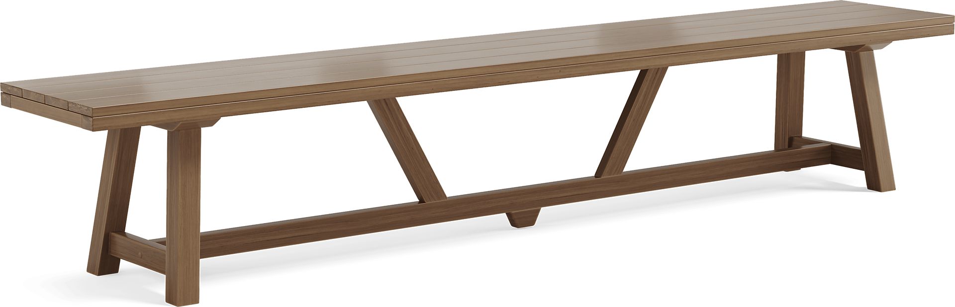 Patmos Tan 7 Pc 102 in. Rectangle Outdoor Dining Set With Steel Cushions and Bench - Image 6
