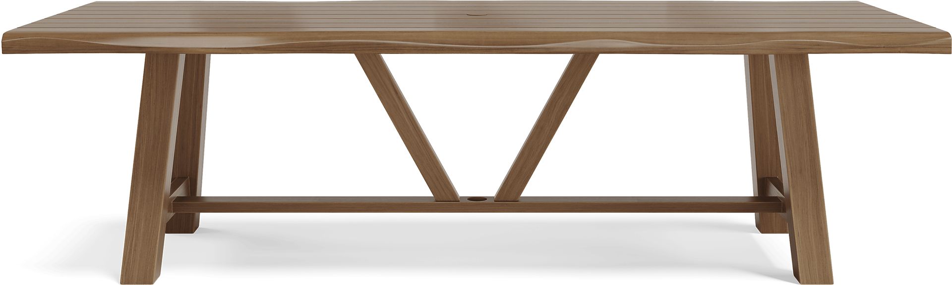 Mantra Brown 9 Pc 102 in. Wood Outdoor Dining Set with Ash Cushions - Image 3