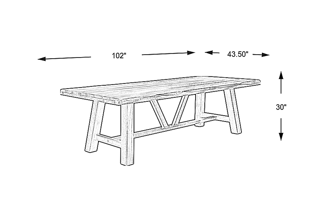 Patmos Tan 102 in. Rectangle Outdoor Dining Table