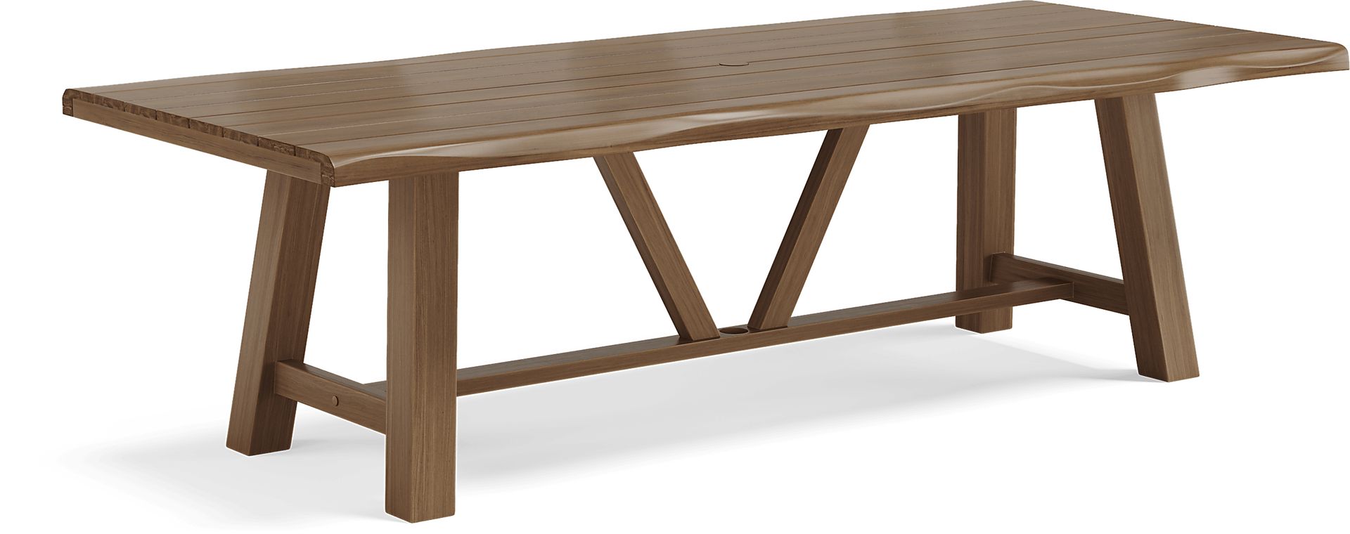 Mantra Brown 9 Pc 102 in. Wood Outdoor Dining Set with Ash Cushions - Image 2