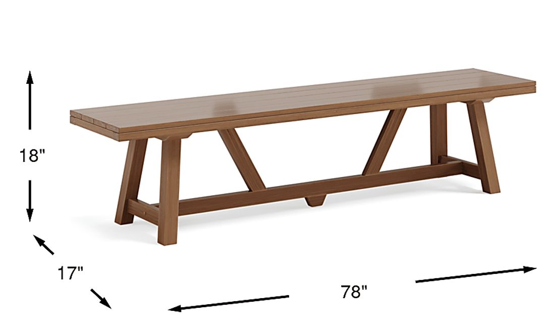 Patmos Tan 78 in. Outdoor Dining Bench