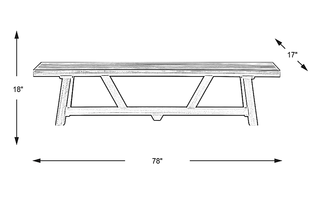 Patmos Tan 78 in. Outdoor Dining Bench