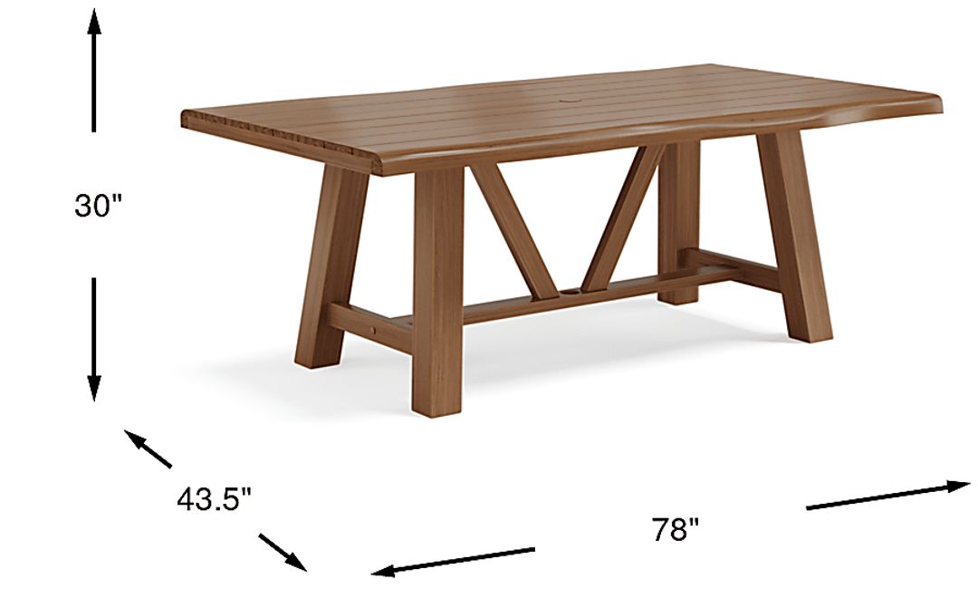 Patmos Tan 78 in. Rectangle Outdoor Dining Table
