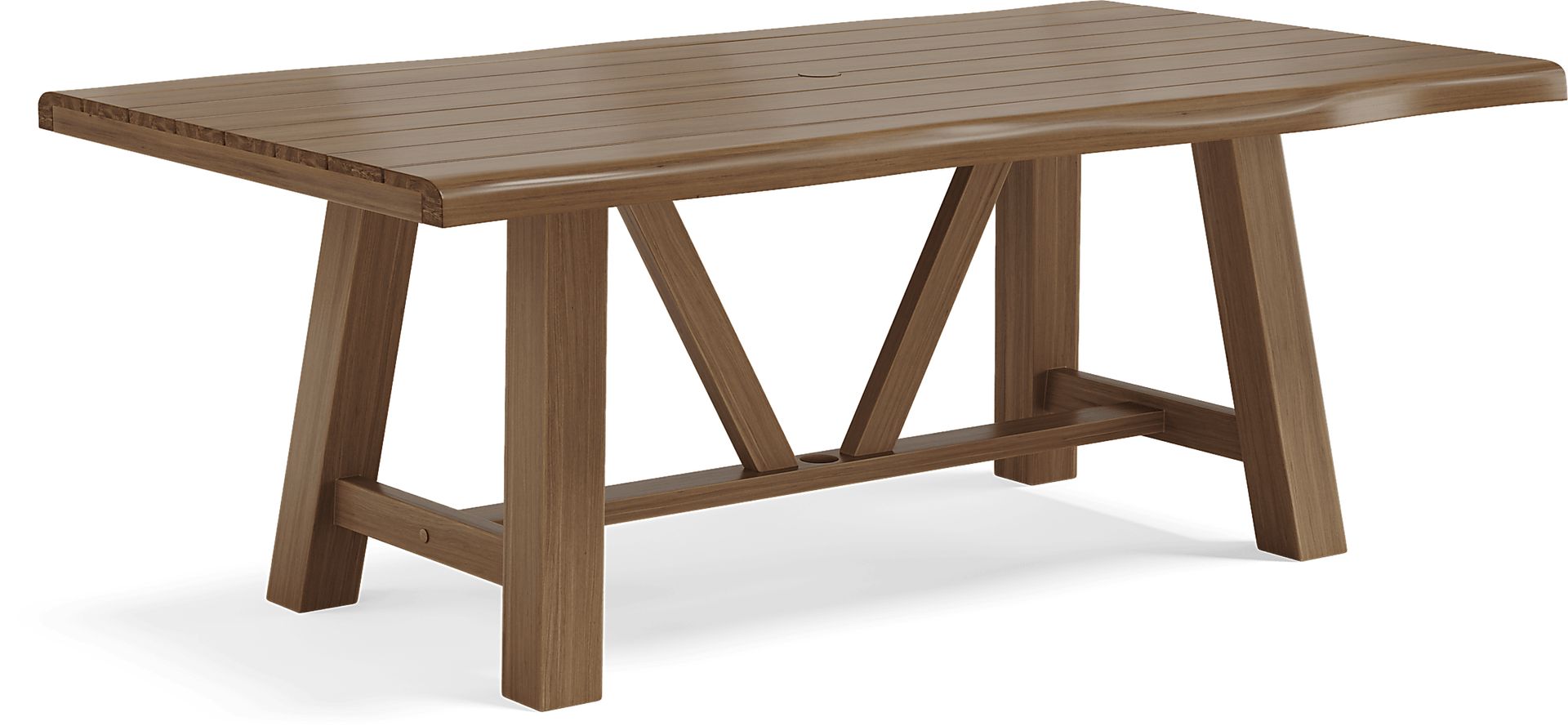 Patmos Tan 6 Pc 78 in. Rectangle Outdoor Dining Set With Linen Cushions - Image 2