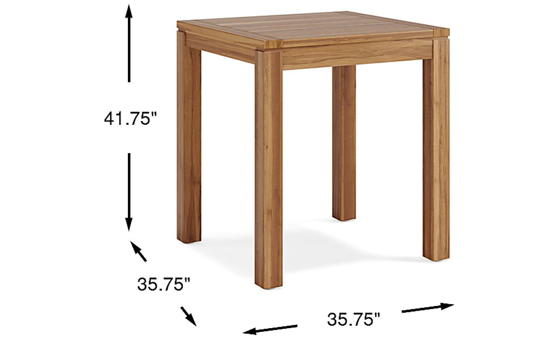 Patmos Teak 36 in. Square Bar Height Outdoor Dining Table