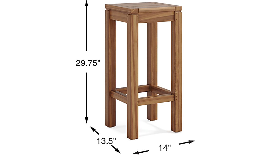 Patmos Teak Outdoor Barstool