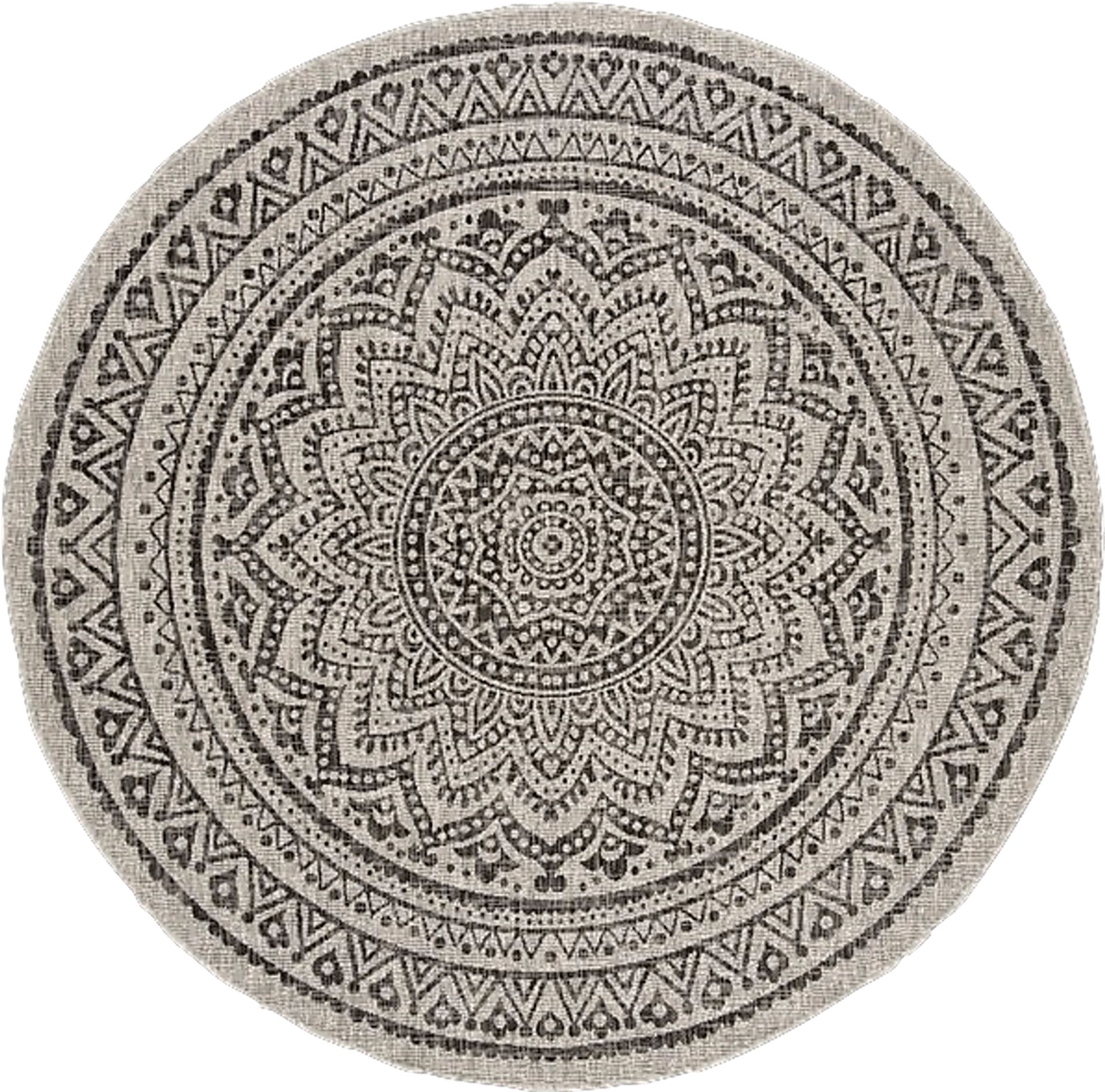 Patrice Gray 8' Round Indoor/Outdoor Rug - Image 1