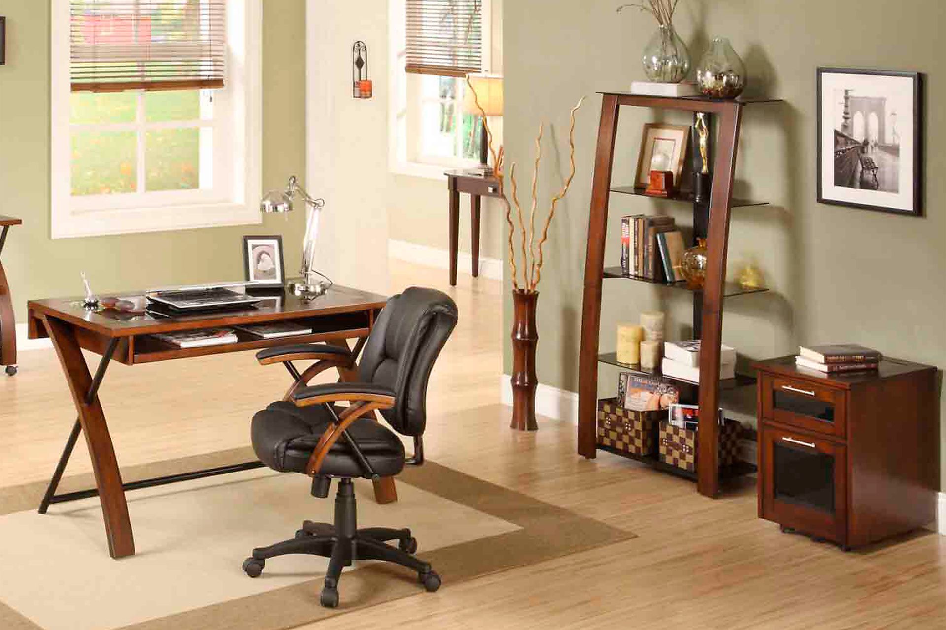 Patrick Cherry 3 Pc Home Office Desk Set - Image 1