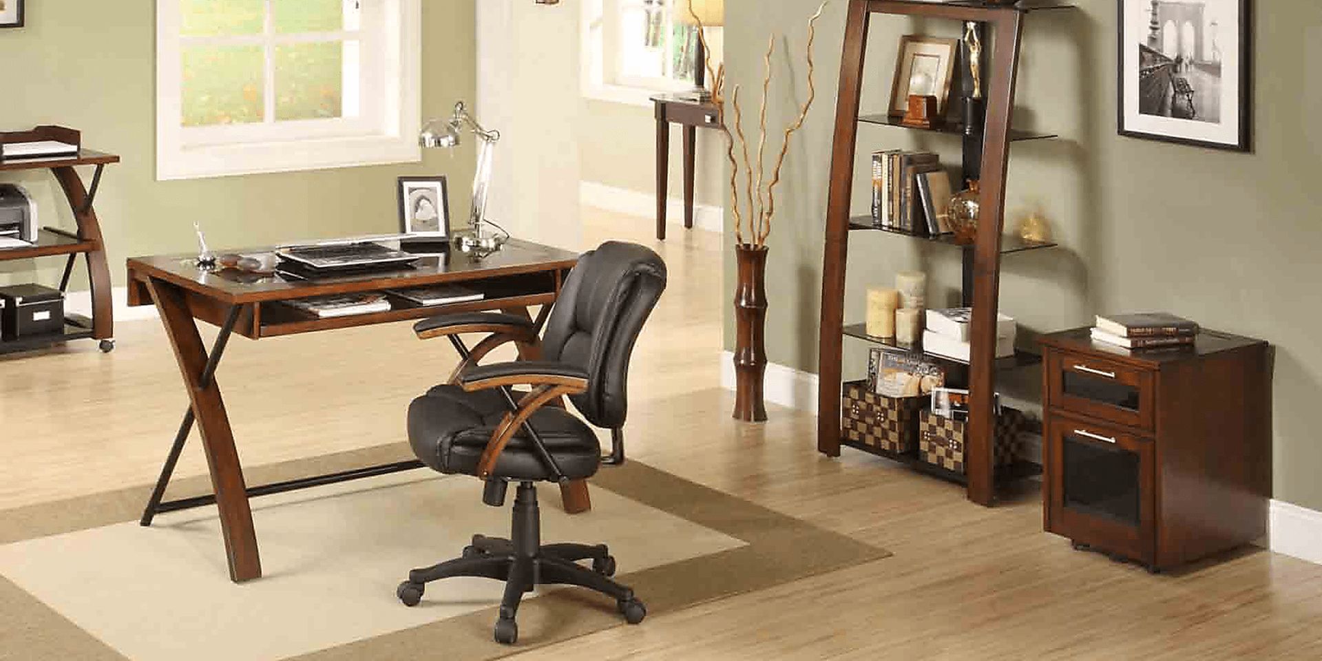 Patrick Cherry 4 Pc Home Office Desk Set - Image 2