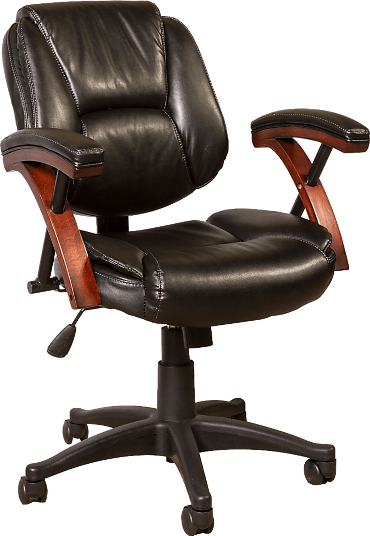 Patrick II Dark Cherry Wood Black Desk Chair Rooms to Go