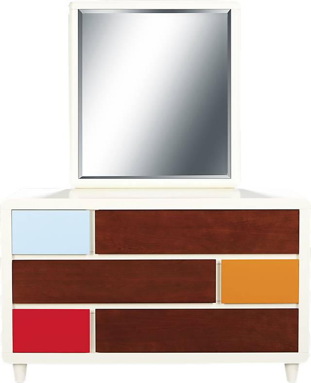 Paul Frank White Dresser Mirror Set - Thumbnail - Image 1