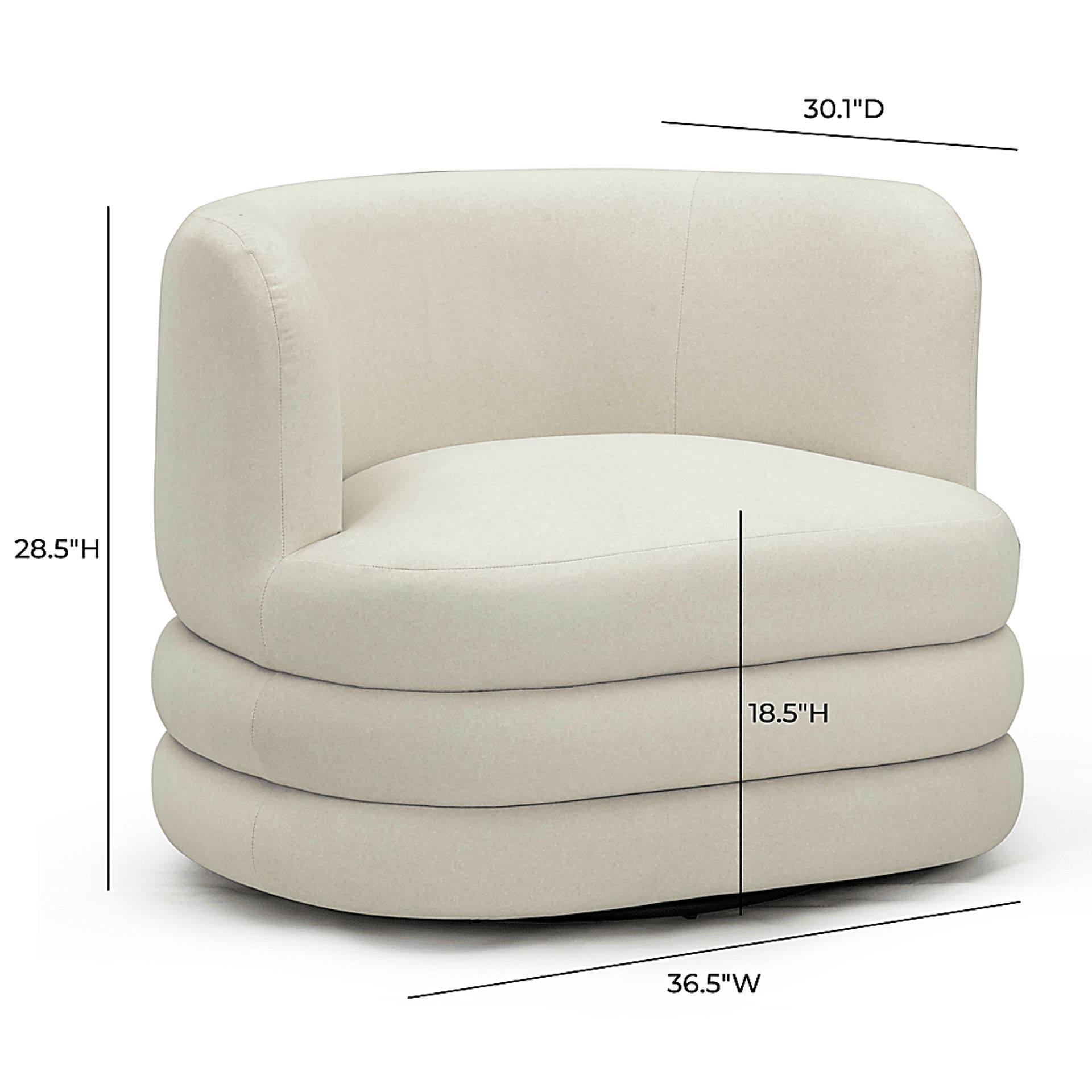 Paulo Beige Swivel Accent Chair - Image 7