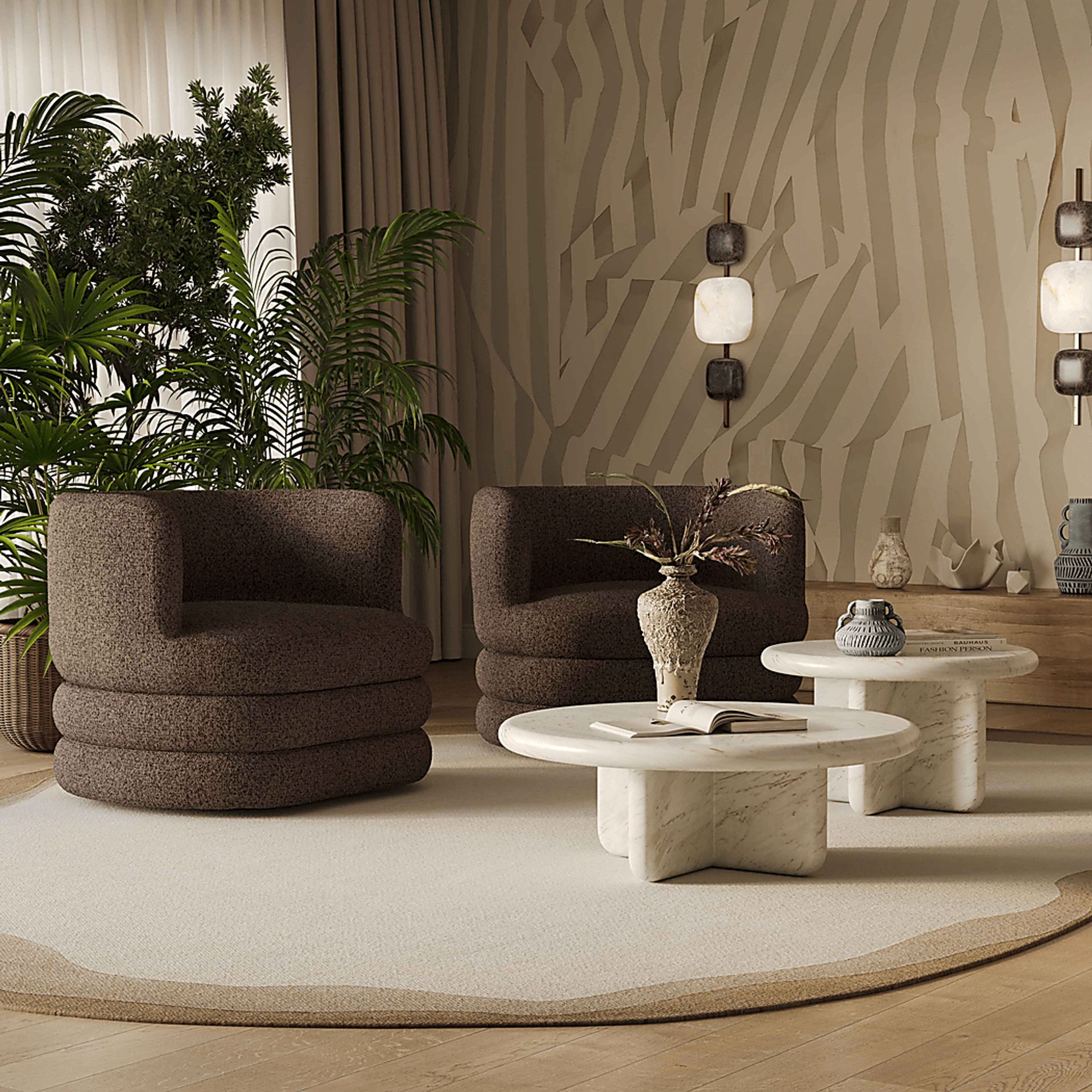 Paulo Brown Swivel Accent Chair - Image 2