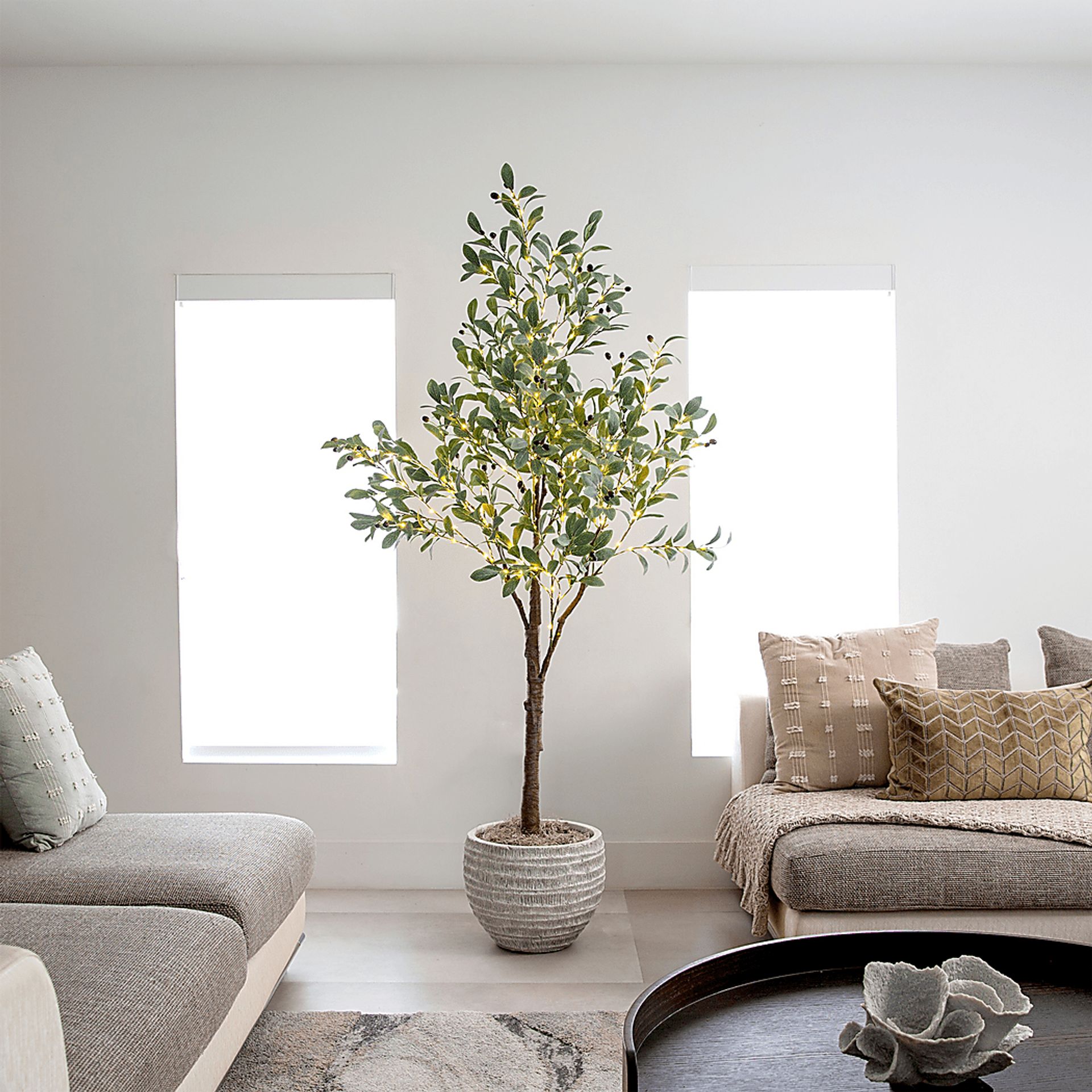 Pavlick III Green Silk Tree with Lights - Image 2