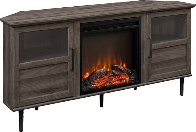 Pavona Gray 54 in. Console, With Electric Fireplace - Thumbnail - Image 4
