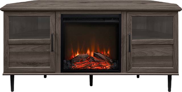 Pavona Gray 54 in. Console, With Electric Fireplace - Thumbnail - Image 1