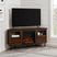 Pavona Walnut 54 in. Console, With Electric Fireplace
