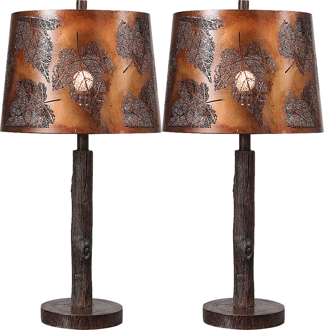 Pawnee Circle Brown Table Lamps, Set of 2