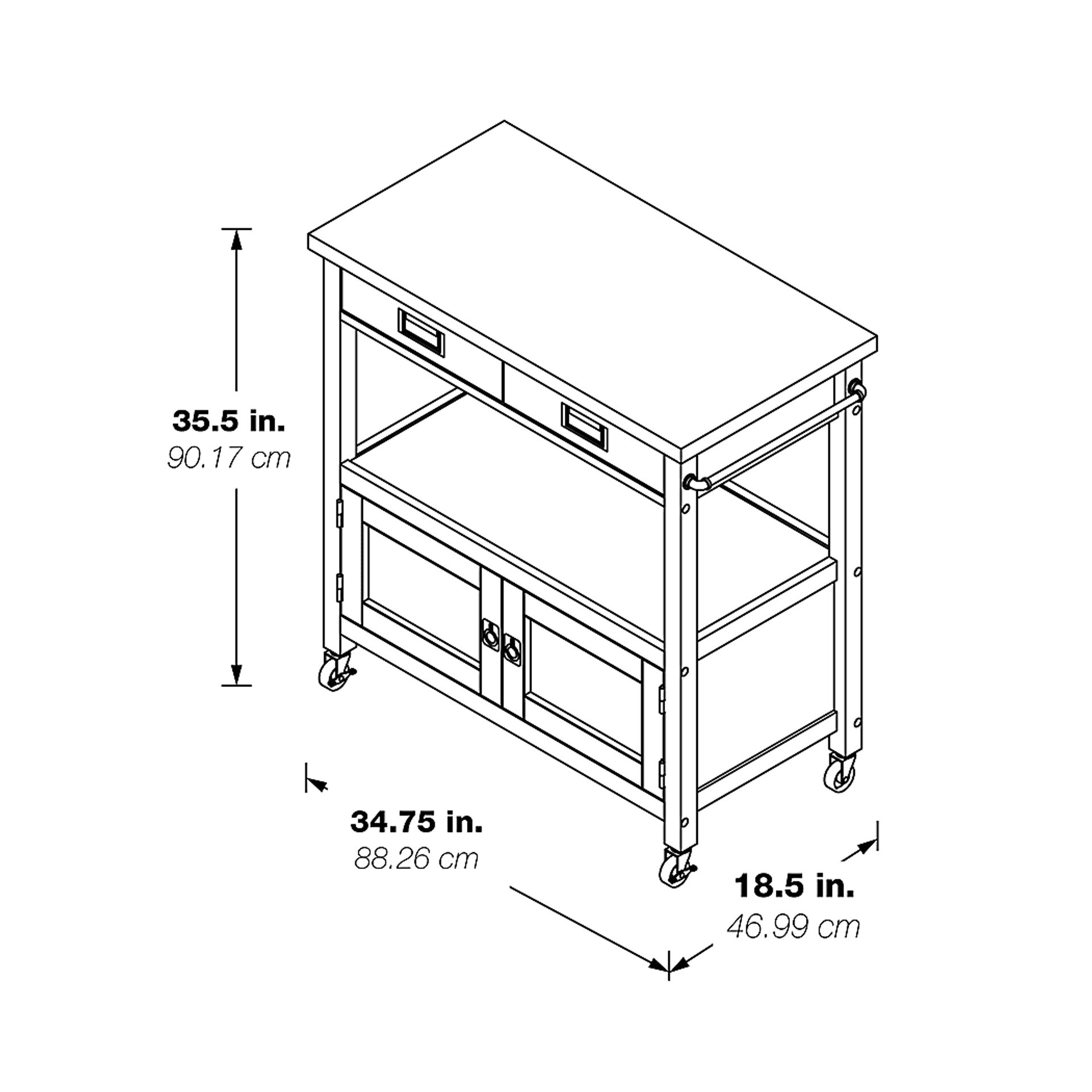 Paxt White Kitchen Cart - Image 5