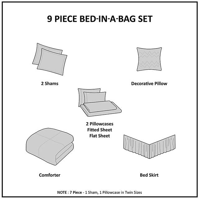 Paysee Blue 9 Pc California King Comforter Set - Thumbnail - Image 14