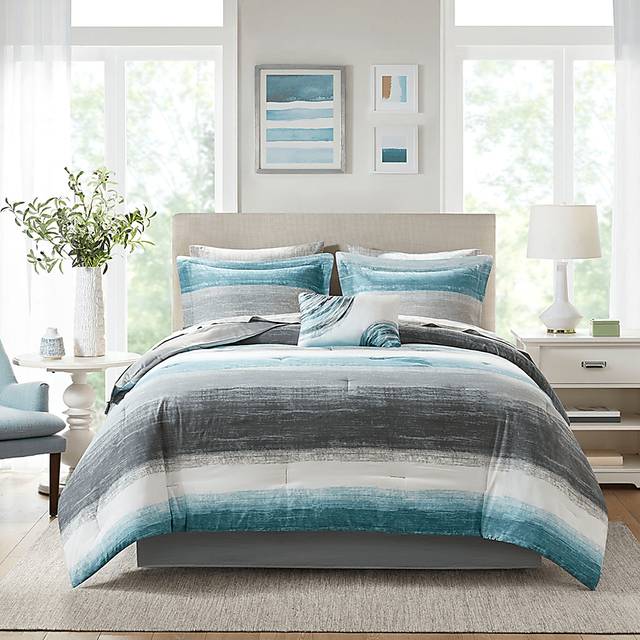Paysee Blue 9 Pc California King Comforter Set - Thumbnail - Image 17