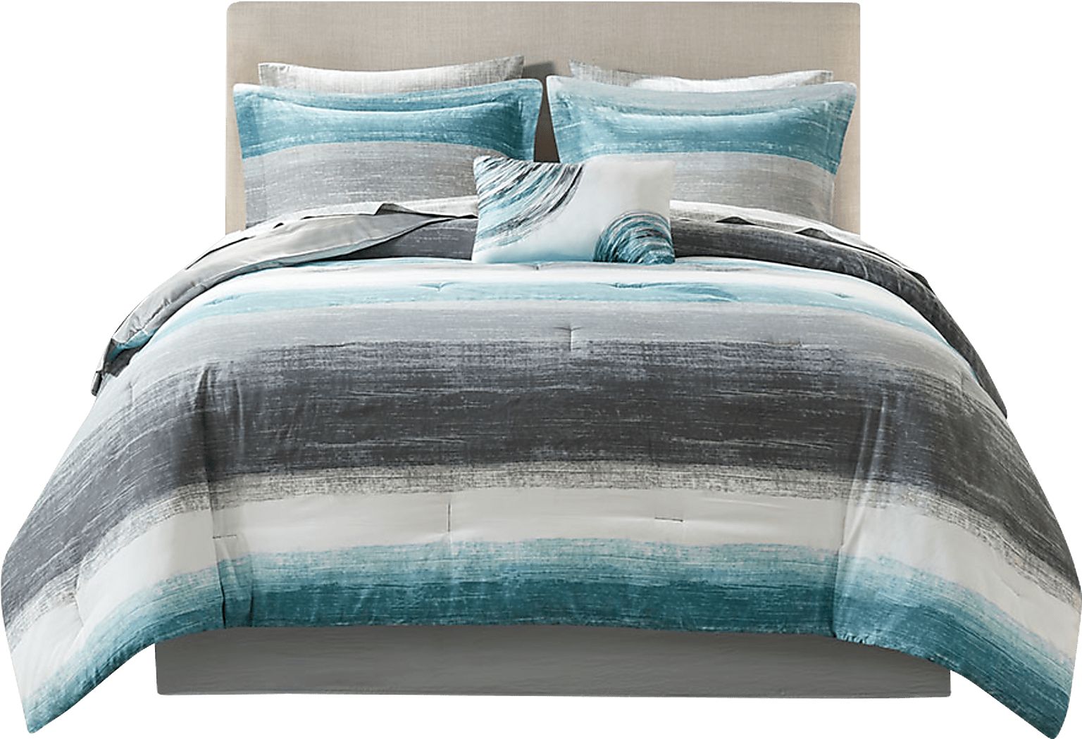 Paysee Blue 9 Pc King Comforter Set - Thumbnail 2