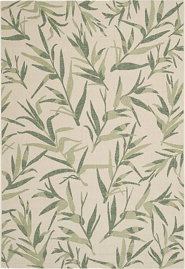 Peaceful Palms Beige 5'3 x 7'7 Indoor/Outdoor Rug - Thumbnail - Image 1