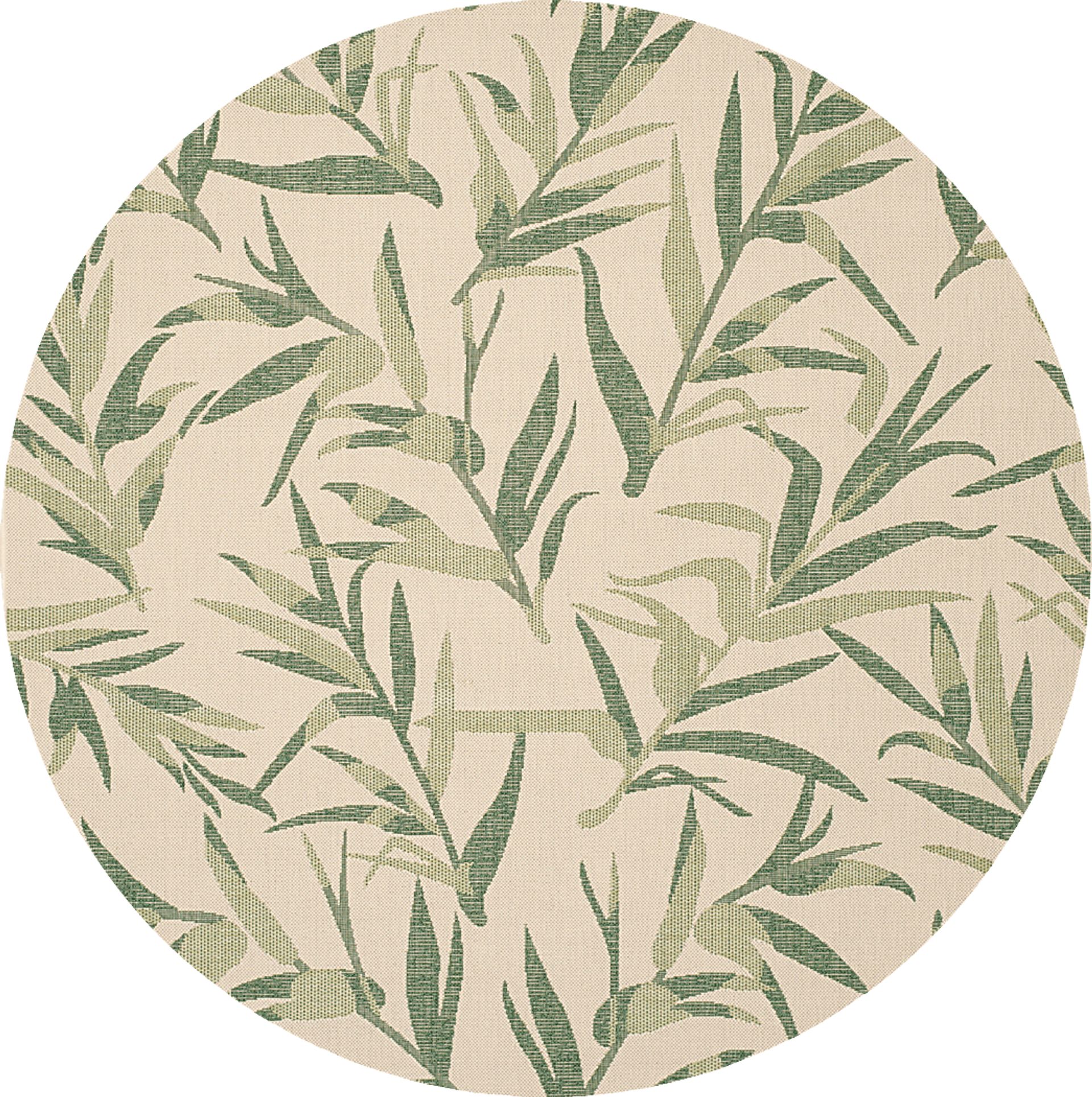 Peaceful Palms Beige 8' Round Indoor/Outdoor Rug - Image 1