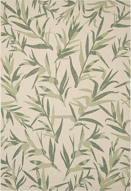 Peaceful Palms Beige 8 x 11 Indoor/Outdoor Rug