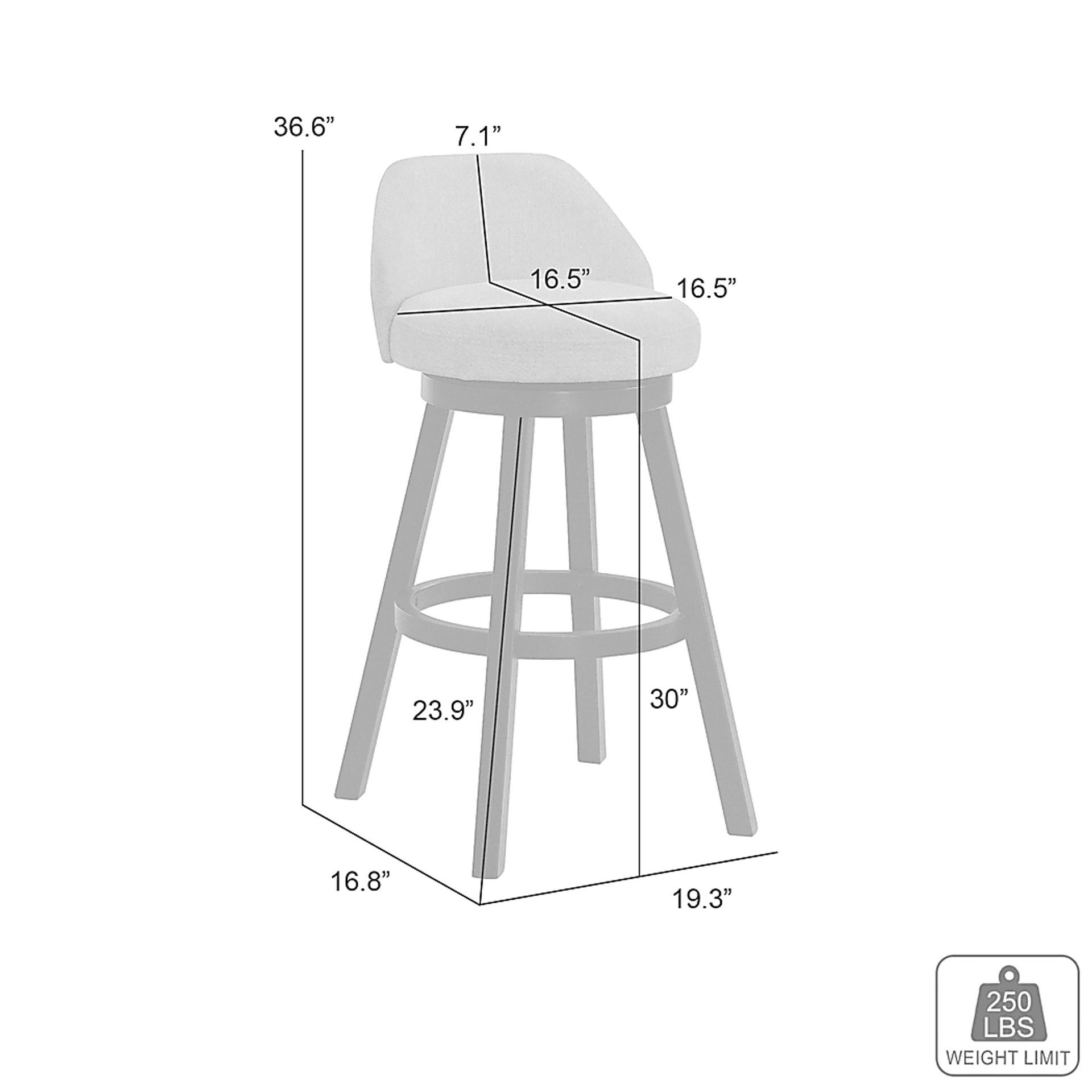 Peachworld White Swivel Barstool - Image 3