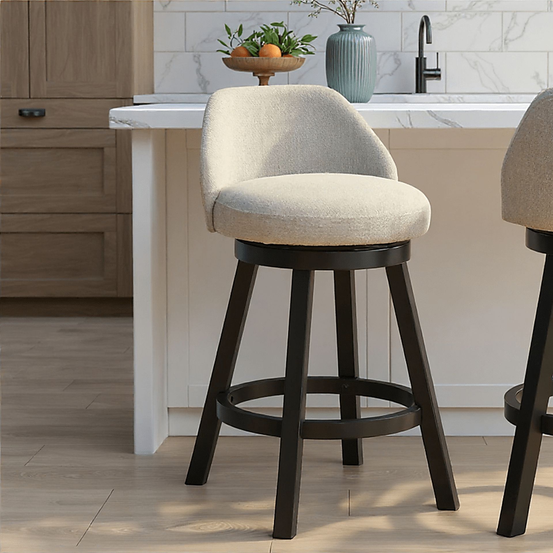 Peachworld White Swivel Counter Height Stool - Image 2